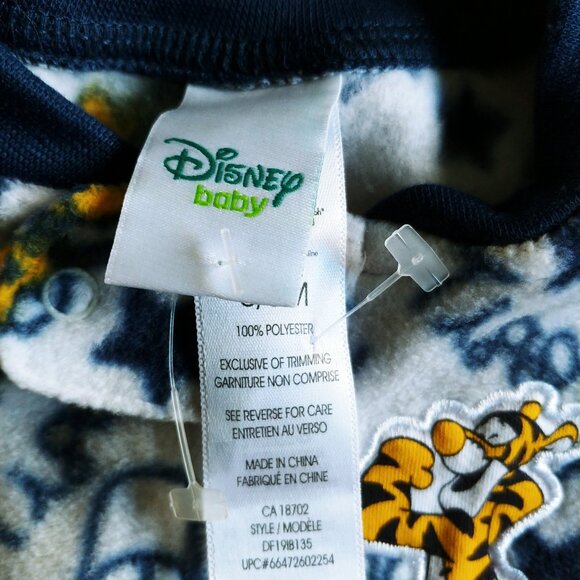 NWOT Disney Baby Tigger Fleece Footie 0-3 Months - Picture 3 of 7